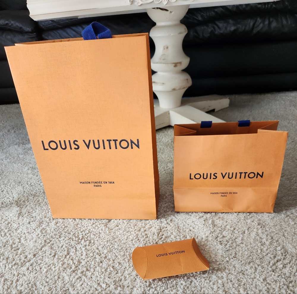 Louis Vuitton Orange and Blue Gift Bag Trio